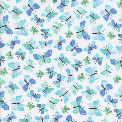 Benartex Fabrics A Prairie Heart Katie Daisy Rustic Flutter Teal Blue White