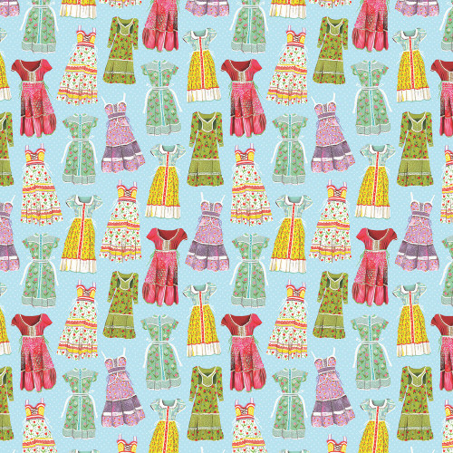 Benartex Fabrics A Prairie Heart Katie Daisy Prairie Dresses Prairie Sky Blue