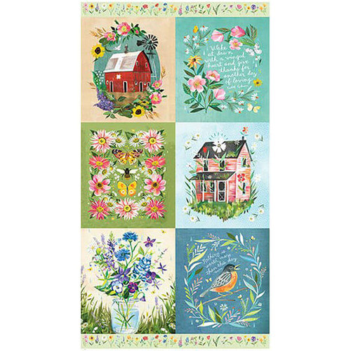 Benartex Fabrics A Prairie Heart Katie Daisy A Prairie Heart Panel Multi
