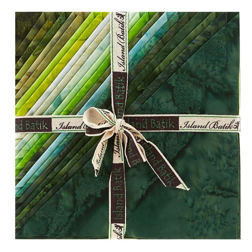 Island Batik Fabrics Foundations Glorious Green Batiks Stack