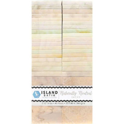 Island Batik Fabrics Foundations Naturally Neutral Batiks 2.5 inch Strip Pack