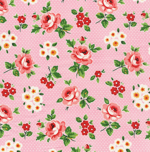 Poppie Cotton Fabrics Flower Market Pink Hand Picked Flowers