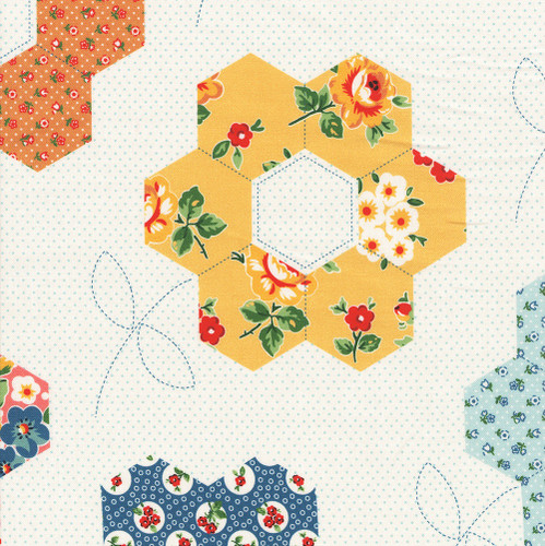 Poppie Cotton Fabrics Flower Market Grand Mothers Garden Quilt Panel