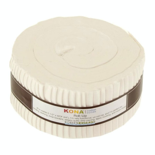 Robert Kaufman  Kona Cotton Roll Up 41 Fabric Strips Snow