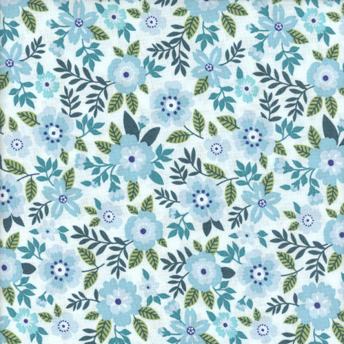Benartex Fabrics Seaside Garden Shelley Cavanna Asters Aquamarine