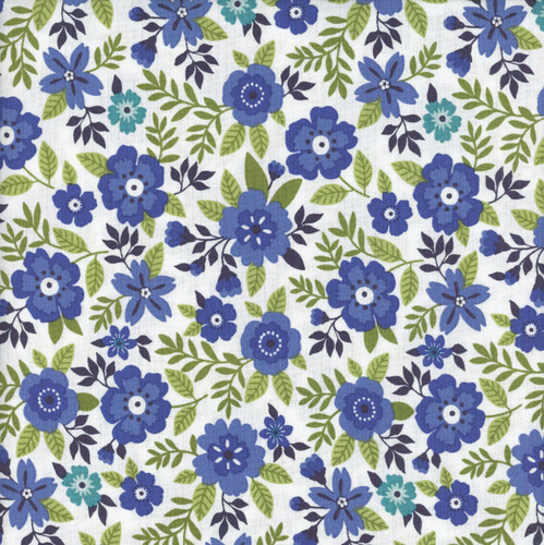 Benartex Fabrics Seaside Garden Shelley Cavanna Asters Cobalt
