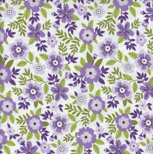 Benartex Fabrics Seaside Garden Shelley Cavanna Asters Lilac