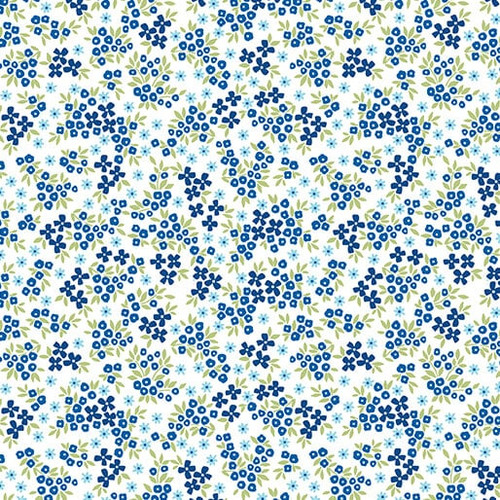 Benartex Fabrics Seaside Garden Shelley Cavanna Heather Cobalt