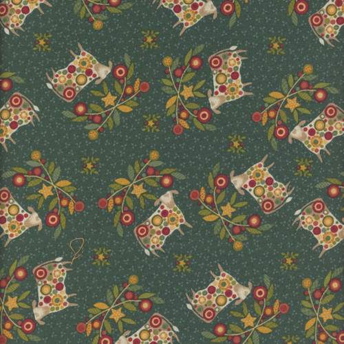 Henry Glass Fabrics Pennyberry Farm Kim Diehl Deep Teal Bust a Moove