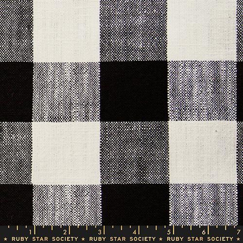 Moda Ruby Star Society Fabrics 16 inch Sunshine Toweling Big Check Black Black