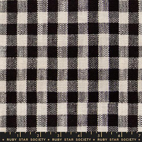 Moda Ruby Star Society Fabrics 16 inch Sunshine Toweling Small Check Black Black