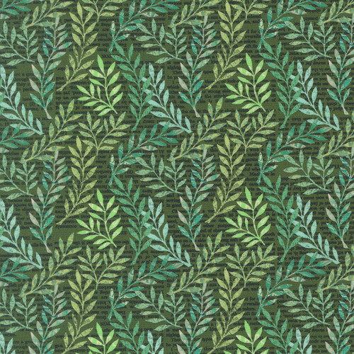 Moda Fabrics Paper Hamlet Cathe Holden Textured Foliage Boughs Topiary Green