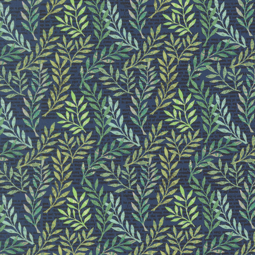 Moda Fabrics Paper Hamlet Cathe Holden Textured Foliage Boughs Midnight Blue