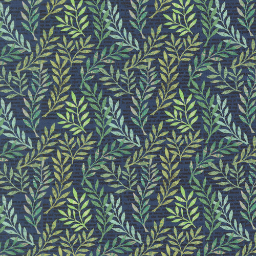 Moda Fabrics Paper Hamlet Cathe Holden Textured Foliage Boughs Midnight Blue