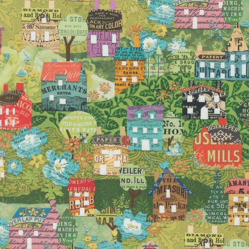 Moda Fabrics Paper Hamlet Cathe Holden Decoupage Neighborhood Houses Sprout