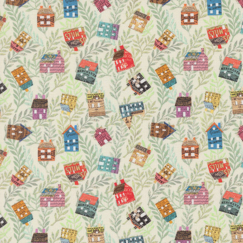 Moda Fabrics Paper Hamlet Cathe Holden Tiny Houses and Foliage Paper Cream