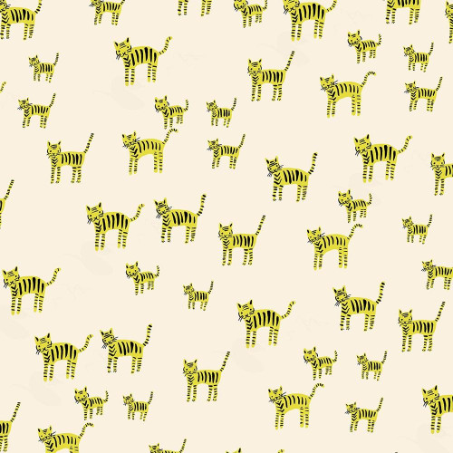 Moda Ruby Star Society Fabrics Catnap Alexia Abegg Tiger Stripes Cats Citron Yellow