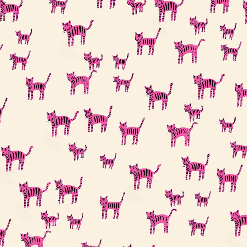 Moda Ruby Star Society Fabrics Catnap Alexia Abegg Tiger Stripes Cats Playful Turquoise