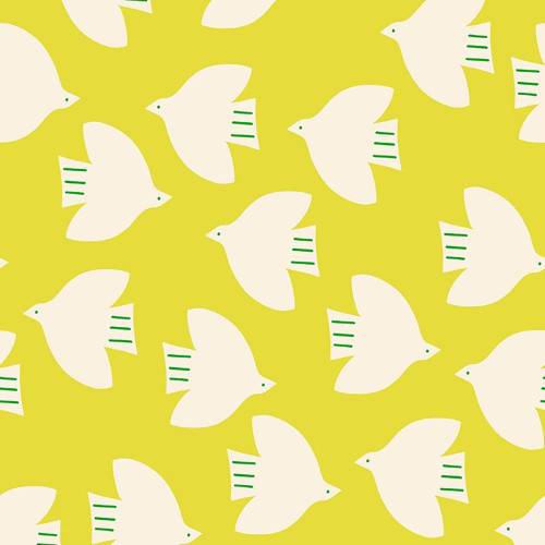 Moda Ruby Star Society Fabrics Catnap Alexia Abegg Peace Birds Citron Yellow