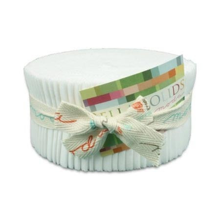 Moda Bella Solid Just White Jelly Roll