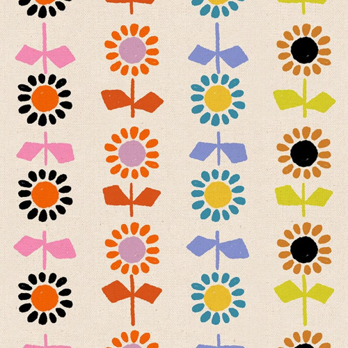Moda Ruby Star Society Fabrics Catnap Alexia Abegg Daisy Stripe Canvas Canvas Natural Natural