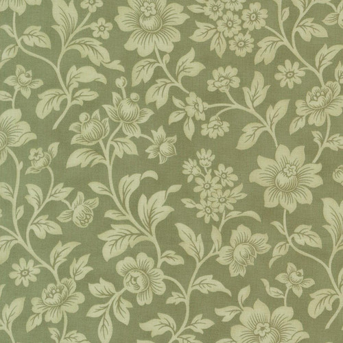 Moda Fabrics Ambiance 3 Sisters Eucalyptus Green Elegance Florals Damask