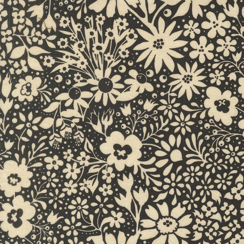 Moda Fabrics Posh BasicGrey Noir Flower Garden