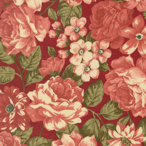 Moda Fabrics Ambiance 3 Sisters Rose Red Bouquets Large Floral