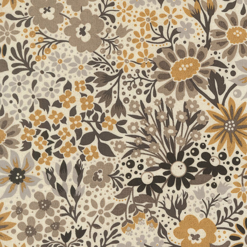 Moda Fabrics Posh BasicGrey Ivory Whisper Flower Garden