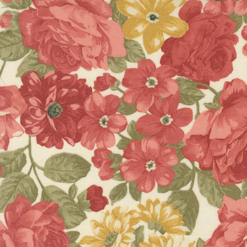 Moda Fabrics Ambiance 3 Sisters Porcelain Bouquets Large Floral