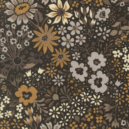 Moda Fabrics Posh BasicGrey Onyx Noir Flower Garden