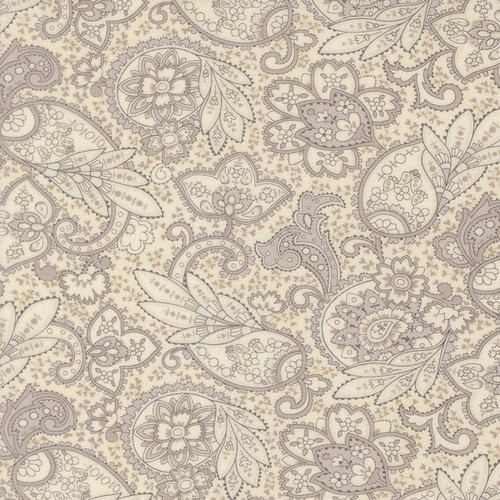 Moda Fabrics Ambiance 3 Sisters Porcelain Silver Grey Paisley