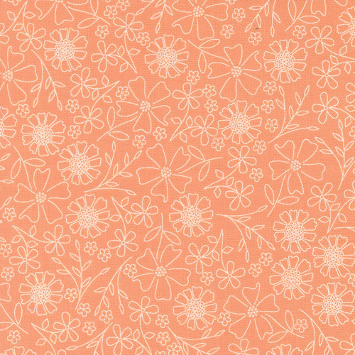 Moda Fabrics In The Garden Corey Yoder Coral Peach Garden Sketch Florals