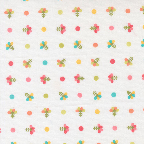 Moda Fabrics In The Garden Corey Yoder Off White Dotted Sprig Florals Dot Blender