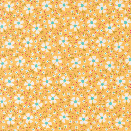 Moda Fabrics In The Garden Corey Yoder Goldenrod Yellow Bloom and Blossom Florals