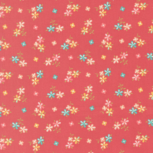 Moda Fabrics In The Garden Corey Yoder Strawberry Pink Love Me Florals