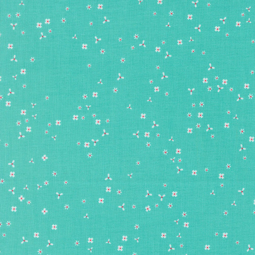 Moda Fabrics In The Garden Corey Yoder Bermuda Aqua Flutter Floral