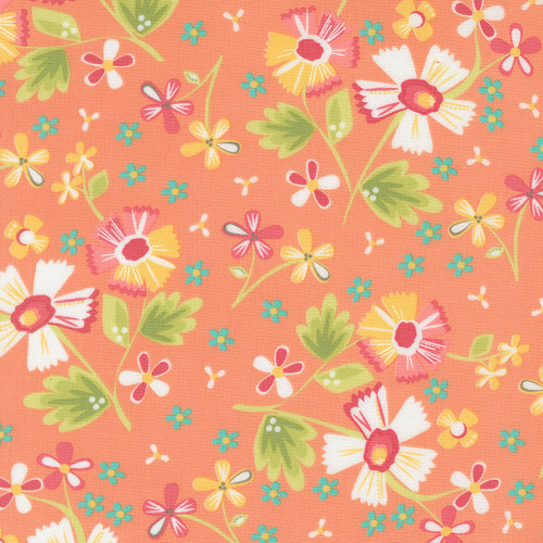 Moda Fabrics In The Garden Corey Yoder Coral Peach Garden Flowers Florals