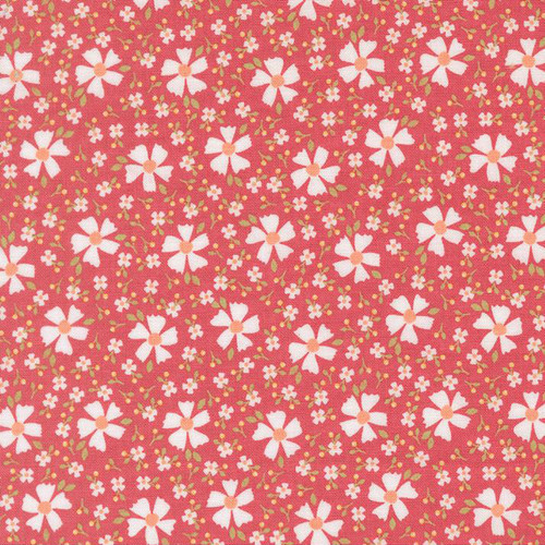 Moda Fabrics In The Garden Corey Yoder Strawberry Pink Bloom and Blossom Florals
