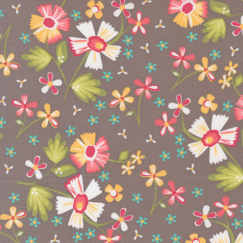 Moda Fabrics In The Garden Corey Yoder Slate Grey Garden Flowers Florals