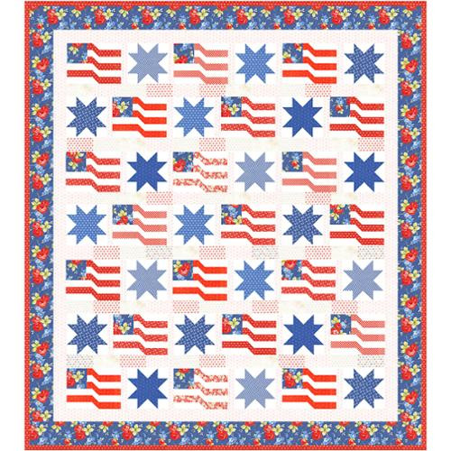 Moda Fabrics Rosie Fig Tree Co For Rosie American Flags Quilt Kit