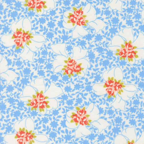 Moda Fabrics Rosie Fig Tree Co Nanas Apron Flowers Forget Me Not Blue