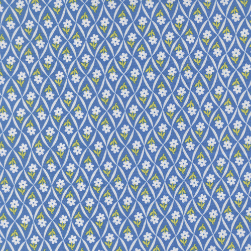 Moda Fabrics Rosie Fig Tree Co Climbing Daisy Flower Trellis Blueberry Blue