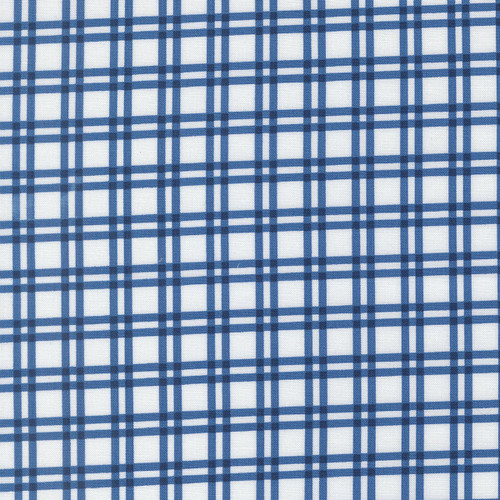Moda Fabrics Blueprint Camille Roskelley White Navy Blue Plaid Checks and Plaids