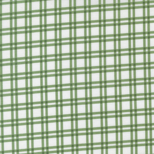 Moda Fabrics Blueprint Camille Roskelley White Grass Green Plaid Checks and Plaids