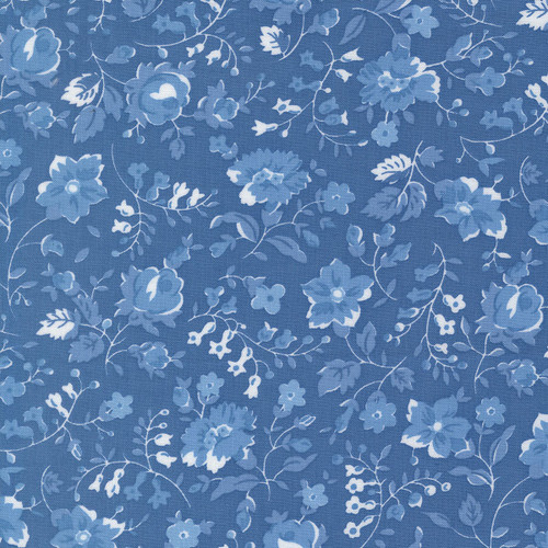 Moda Fabrics Blueprint Camille Roskelley Sea Blue Vineyard Florals