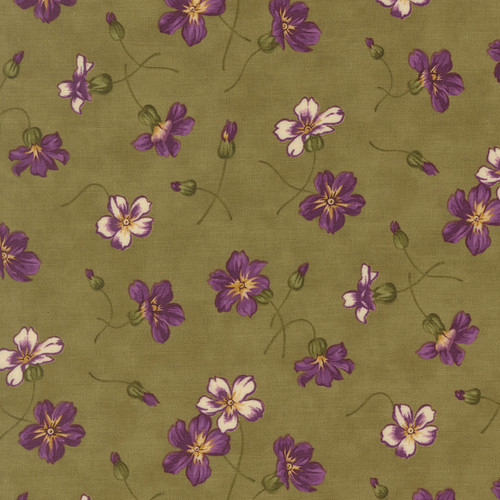 Moda Fabrics Collections Essence Howard Marcus Clover Green Plums Florals