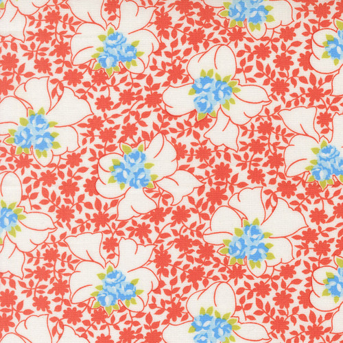 Moda Fabrics Rosie Fig Tree Co Nanas Apron Flowers Whipped Cream Red