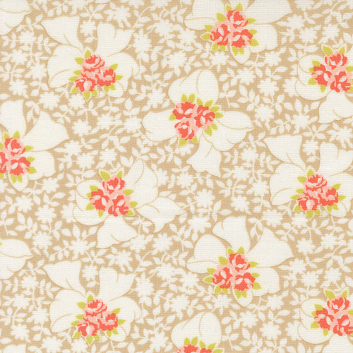 Moda Fabrics Rosie Fig Tree Co Nanas Apron Flowers Garden Path Tan