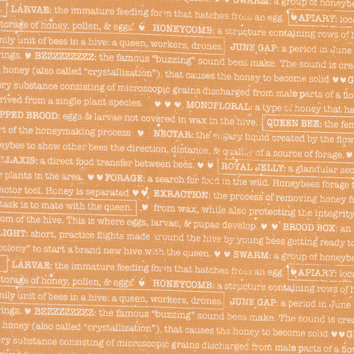 Moda Fabrics Wild Honey Lella Boutique Honey Gold Buzz Words Text and Words